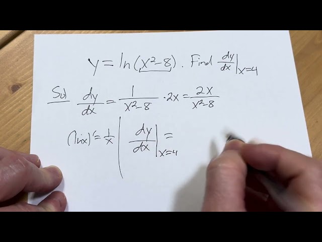 Finding the Derivative of a Logarithmic Function at a Specified x Value