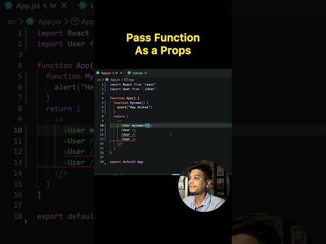 Pass Function as Props in React 🔥 | React Interview Question #codeshuru #javascript #react  #reactjs