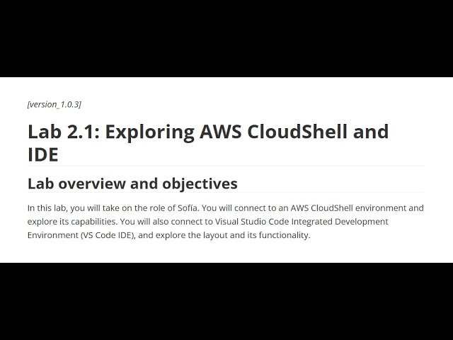 23110229 Trần Anh Huy Lab 2.1: Exploring AWS CloudShell and an IDE | CloudComputing AWS