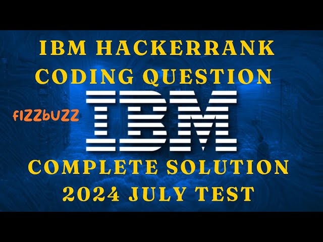 IBM coding Question and Answer  2024 | Latest IBM Assignment 2024