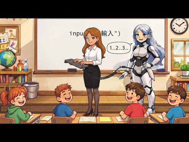 Data input tool, Python3 preparatory course for children, learn with the AI ​​assistant EP003