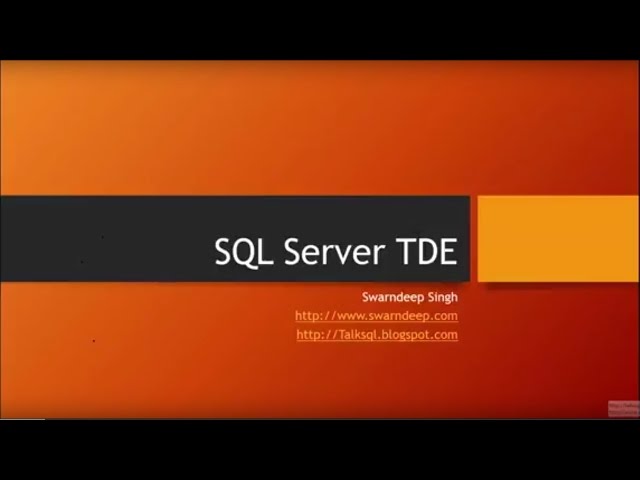 Transparent Data Encryption (SQL Server)
