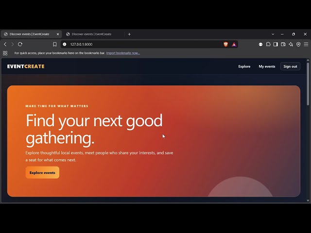 EventCreate: Django Event Registration Platform | CodeAlpha Internship