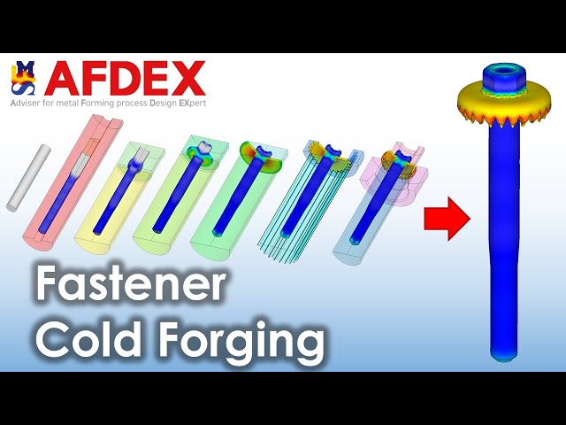 3D Fastener Multistage Cold Forging Simulation | #AFDEX
