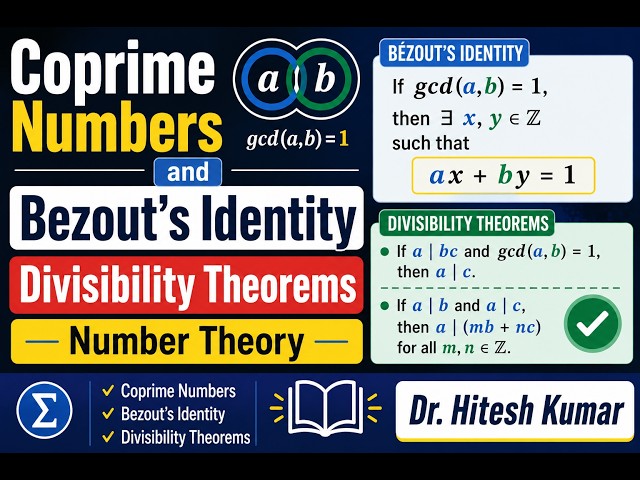 Coprime Numbers and Bezout's Identity | Divisibility Theorems | Number Theory | Dr. Hitesh Kumar