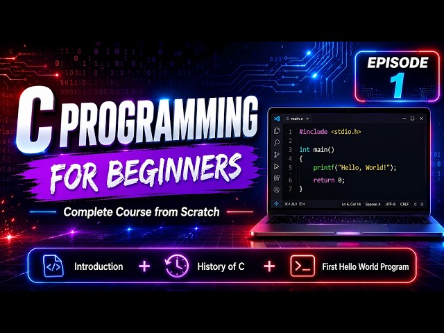Episode 1 | Learn C Programming for Beginners | Introduction & Hello World | CODEVERSE