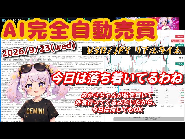 【AI開発配信】自作Pythonプログラムで為替をシミュレーション！AITuberめたんの検証実験【9/23 ドル円】