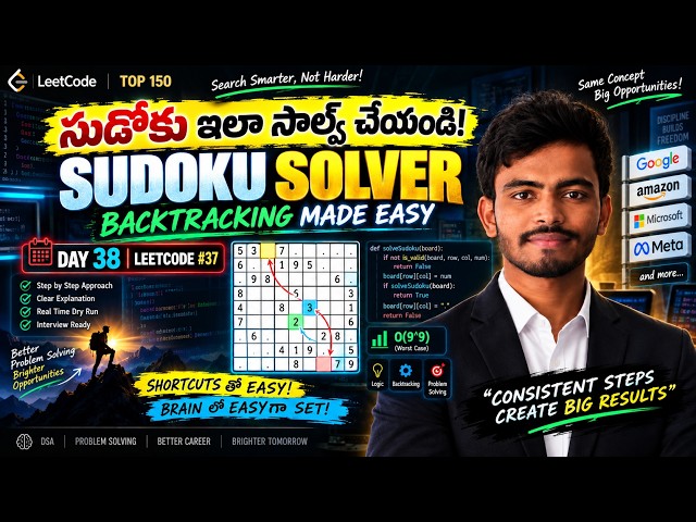 LeetCode 37: Sudoku Solver in Python | Backtracking Made Easy | Day 38