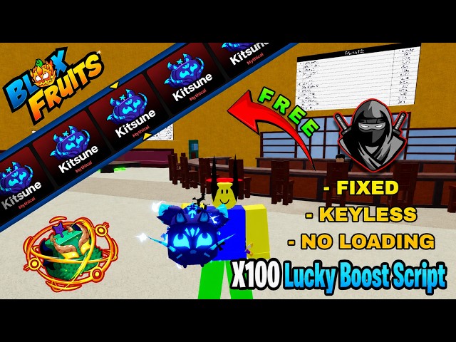 [🐲 FIXED] Blox Fruits X100 Lucky Boost Script | Update | Fixed | Keyless | No Loading | Roblox