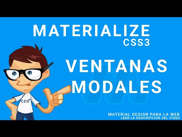 20 - MaterializeCss: Ventanas Modales (Material design para la web)