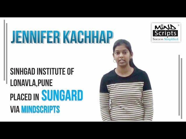 Jennifer Kachhap  placed in Sungard via MindScripts