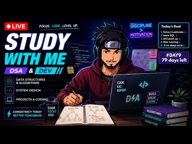 #Day9 29 Aug | Study Challenge | DSA Leetcode Backend Go | Deep Work mode | 79 Days left