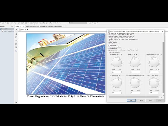 Power Degradation | of the Photovoltaic System | Matlab | Simulink | ANN Model