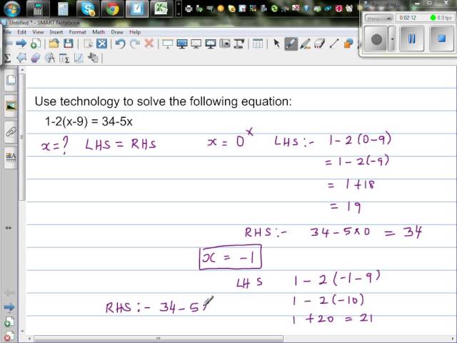Using excel to solve linear equation with x on both sides