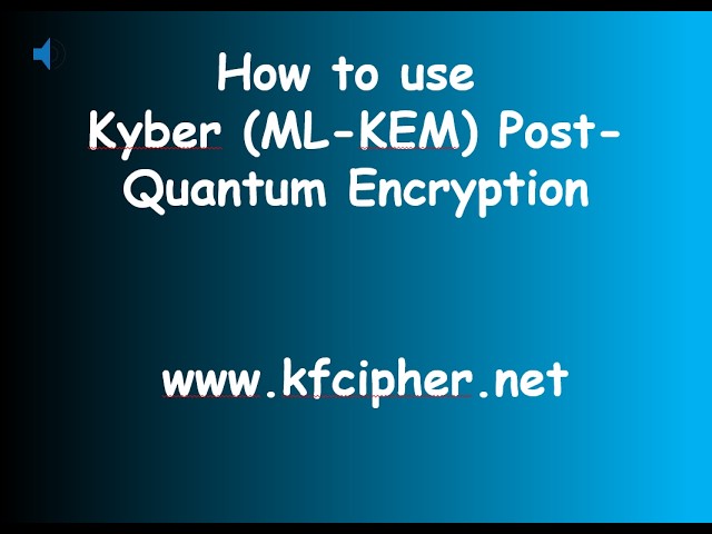 How to use Kyber (ML-KEM) Post-Quantum Encryption
