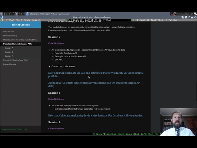 Introduction to the Python for Finance Course