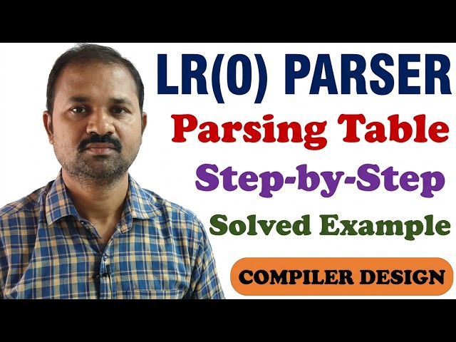 LR(0) Parser | LR(0) Parsing Table | Parsing Input String | Step-by-Step | Compiler Design