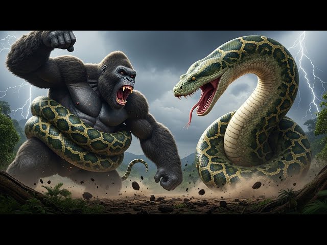 KING KONG vs GIANT PYTHON | The Most Brutal Jungle Battle Ever