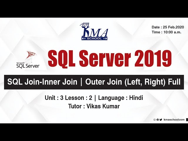SQL  Server Inner Join |  SQL  Server Outer(Left ,Right, Full) Join   | U 3.2