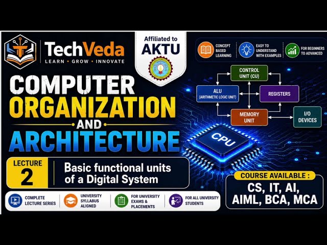Lecture: 02 Basic Functional Units of Digital System | B.Tech | AKTU | TechVeda