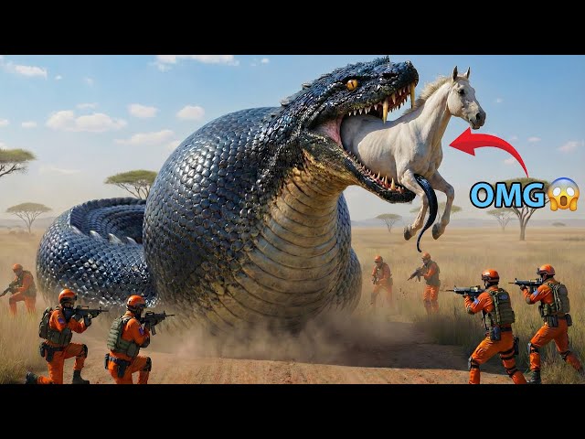 Shocking Attack Caught on Camera! Giant Python Tries to Kill White Horse — Then This Happens!