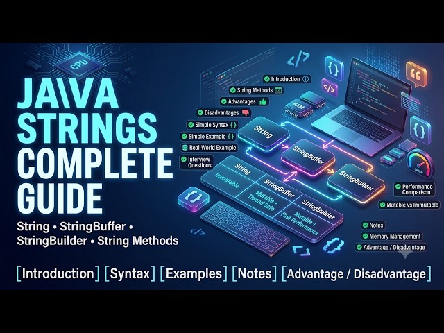 Java String, StringBuffer & StringBuilder | Complete Tutorial | Core Java | Notes Java@codesgirl96