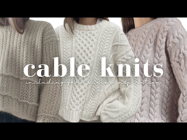 17 cable knitting patterns for all aesthetics 🍂🍁 including yarn & color inspo