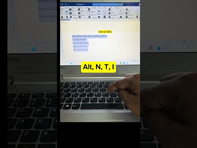 How I convert TEXT to TABLE in Ms word within seconds. কীভাবে Word এ টেক্সট থেকে টেবিল বানাবেন #Tips