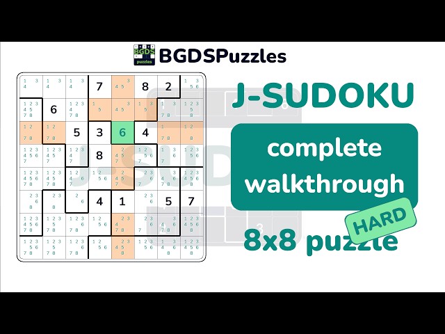 Jigsaw Sudoku 8x8 Complete Walkthrough | Hard Puzzle Solved Step by Step
