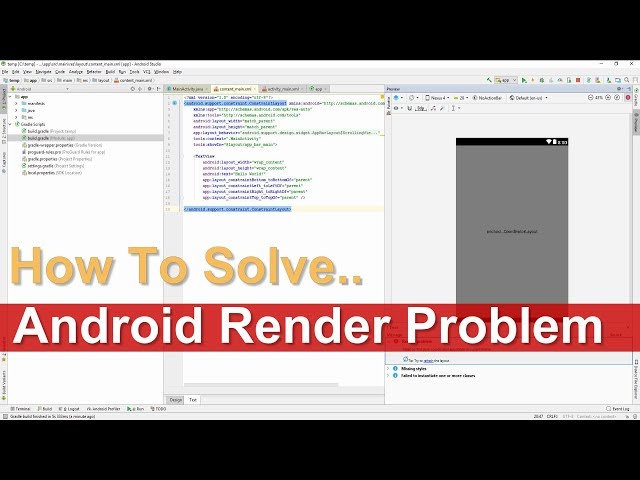 How to Solve Android Studio Render Problem or Classes Missing Problem