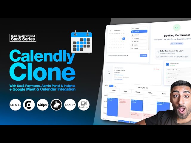 🔴 Let’s build a Scheduling SaaS with NEXT.JS 16! (Sanity, Clerk, CodeRabbit, Google Calendar & Meet)