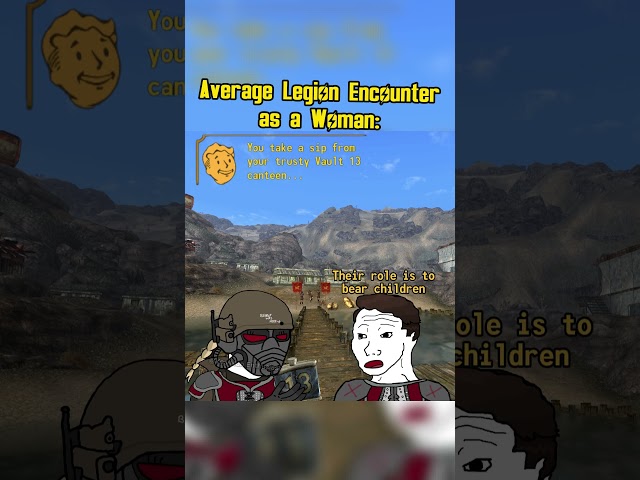 Average Legion Encounter as a Woman in Fallout New Vegas be like: #fallout #memes #shorts