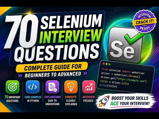 70 Selenium Interview Questions & Answers | Complete Selenium Interview Preparation