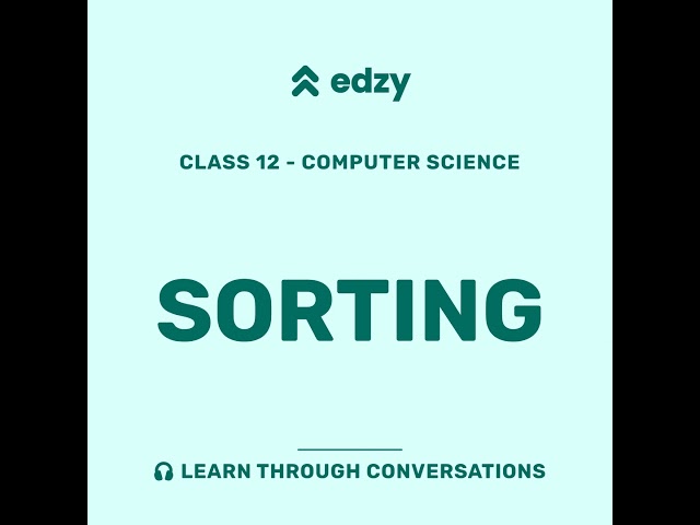 Computer Science | Chapter 5: Sorting