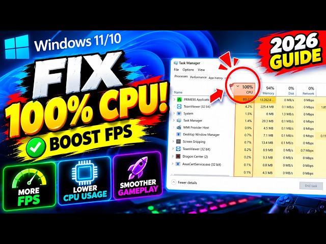 100% CPU Usage on Windows 11/10? Fix It & Boost FPS (2026)