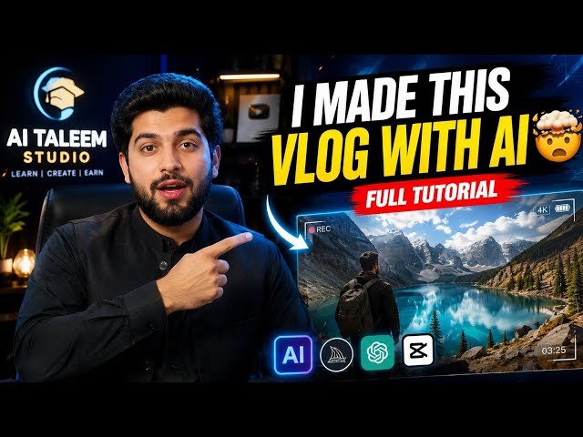 How I Created a Professional Vlog 100% With AI  | Step-by-Step AI Vlog Tutorial | AI TALEEM 