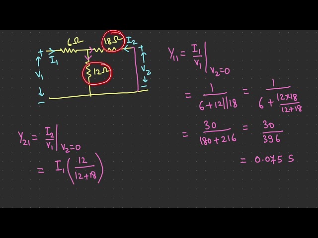 Equivalent circuit of Y-parameters and solving problems for finding Y-parameters of two port network