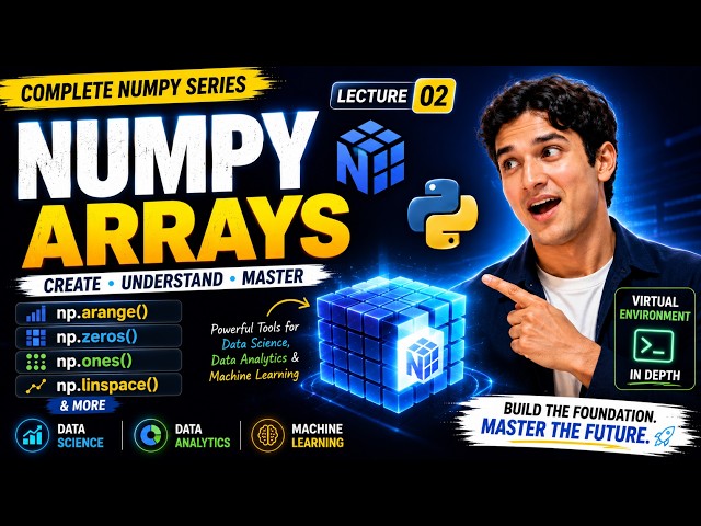 NumPy Arrays Explained | Virtual Environment, arange(), zeros(), ones(), linspace() | NumPy Course