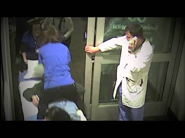 Surveillance cameras capture lifesaving team effort