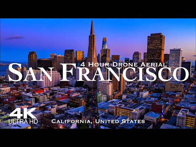 [4K] SAN FRANCISCO 2026 🇺🇸 4 Hour Drone Aerial Relaxation Film | California CA USA United States