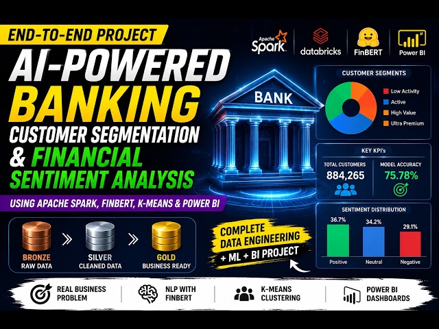 AI-Powered Banking Customer Segmentation & Financial Sentiment Analysis | Spark, FinBERT & Power BI
