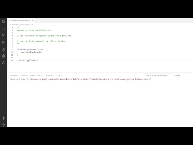 JavaScript Function declaration