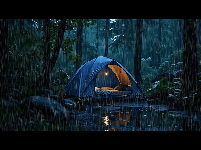 Heavy Night Rain on Tent for Deep Sleep | Soothing Rain Sounds for Sleeping & Insomnia Relief