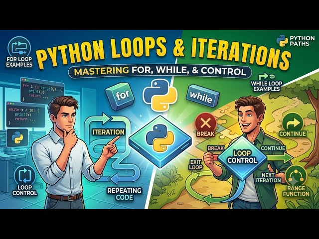 Master PYTHON LOOPS & ITERATIONS! For, While, Break & Continue Explained Simply 🐍| Python Tutorial 