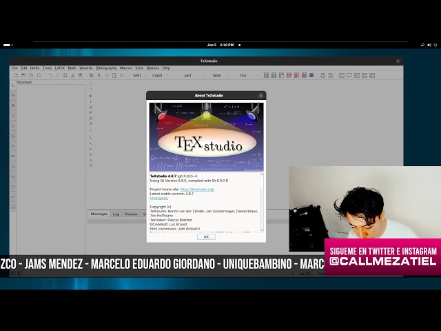 TexStudio Editor En Fedora 42 / 43 LATEXT