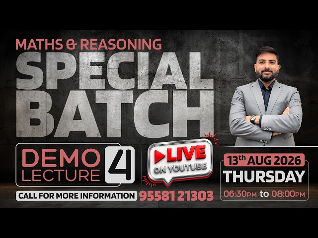Maths - Reasoning Special Batch | Demo Lecture - 4 | Niraj Bharwad | Maths | Reasoning |