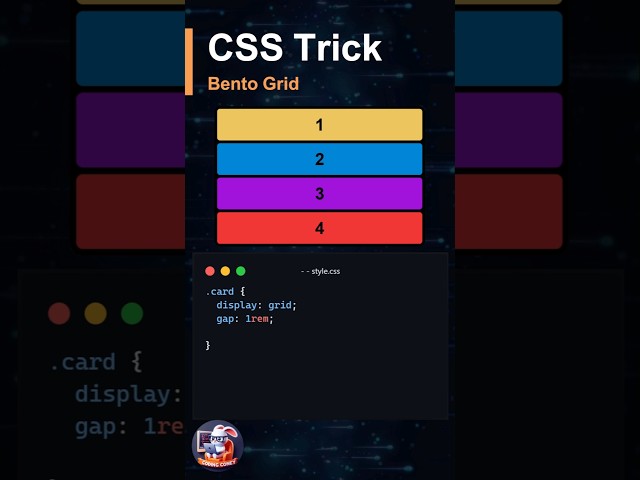 CSS Bento Grid | CSS Tips and Tricks #shorts #coding #webdevelopment