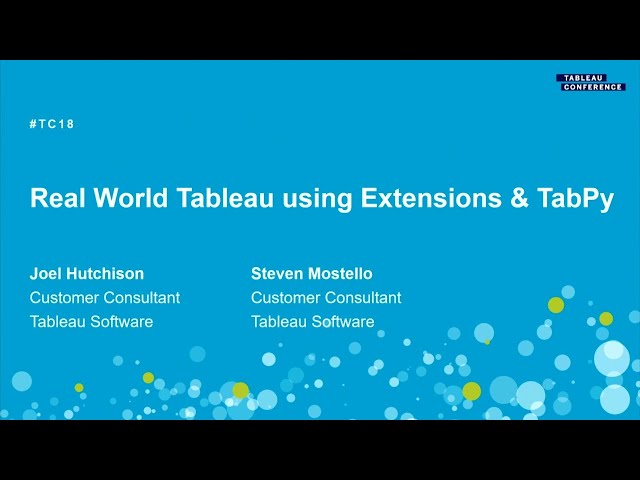Real-world Tableau using extensions and TabPy (Repeated)
