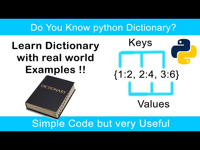 Learn Dictionary in 10 mins | Python Dictionary Explained with real world examples | #learn