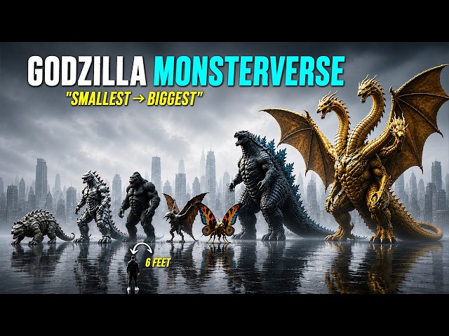 Godzilla Monsterverse: Smallest to Biggest Size Comparison (3D)